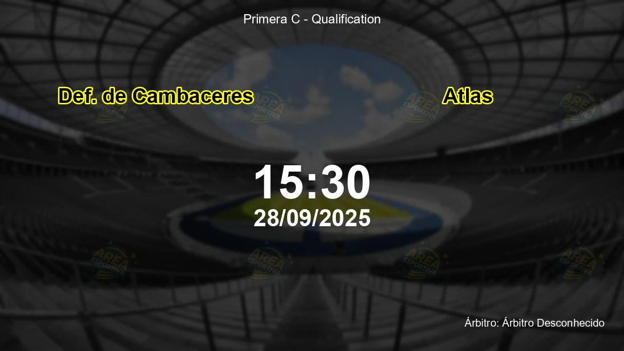 Palpite e análise do jogo Def. de Cambaceres vs Atlas pela Primera C - Qualification