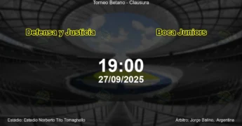 Palpite e análise do jogo Defensa y Justicia vs Boca Juniors pela Torneo Betano - Clausura