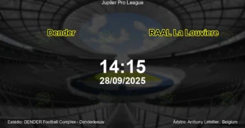 Palpite e análise do jogo Dender vs RAAL La Louviere pela Jupiler Pro League