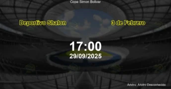 Palpite e análise do jogo Deportivo Shalon vs 3 de Febrero pela Copa Simon Bolivar