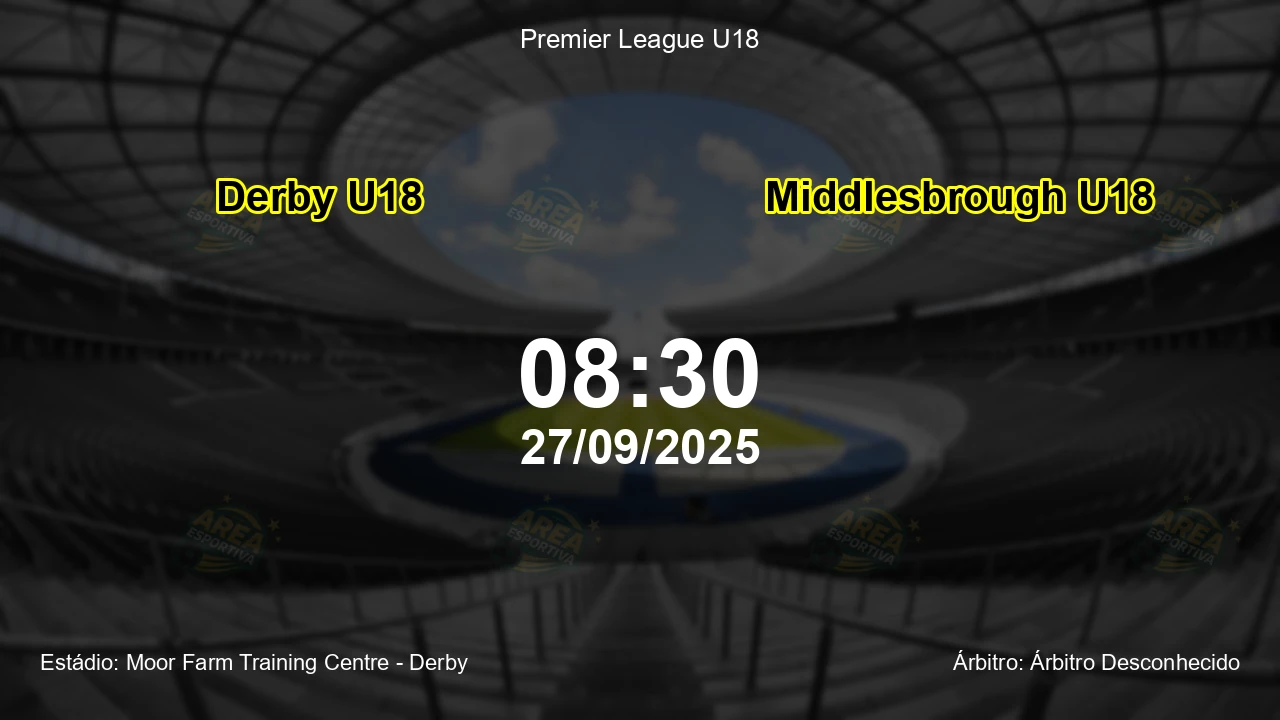 Palpite e análise do jogo Derby U18 vs Middlesbrough U18 pela Premier League U18