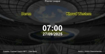 Palpite e análise do jogo Deren vs Khovd Western pela Premier League