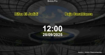 Palpite e análise do jogo Difaa El Jadidi vs Raja Casablanca pela Botola Pro