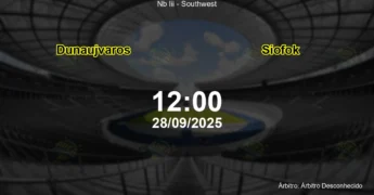 Palpite e análise do jogo Dunaujvaros vs Siofok pela Nb Iii - Southwest