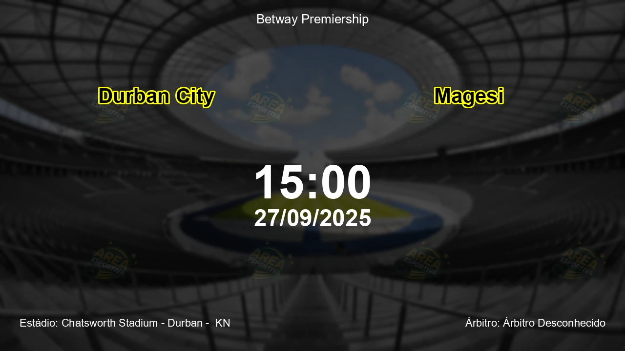 Palpite e análise do jogo Durban City vs Magesi pela Betway Premiership