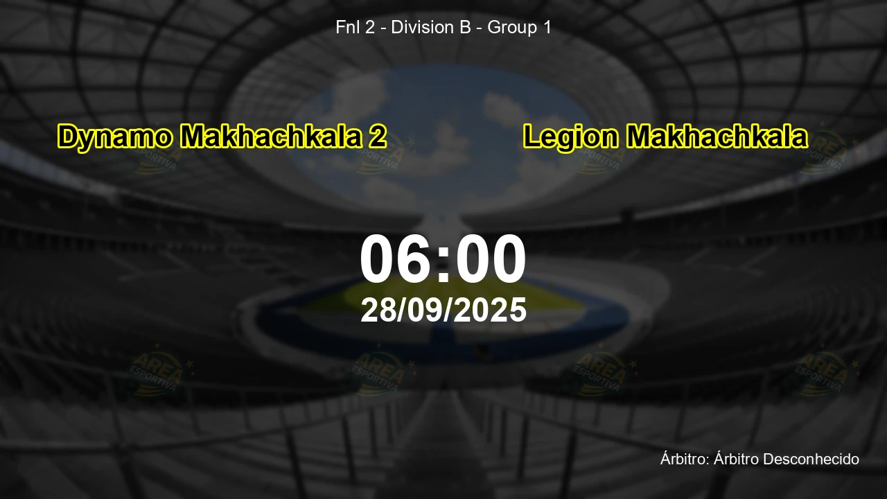 Palpite e análise do jogo Dynamo Makhachkala 2 vs Legion Makhachkala pela Fnl 2 - Division B - Group 1