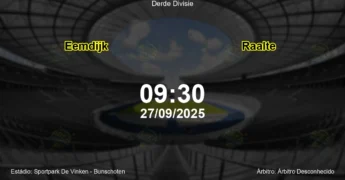 Palpite e análise do jogo Eemdijk vs Raalte pela Derde Divisie