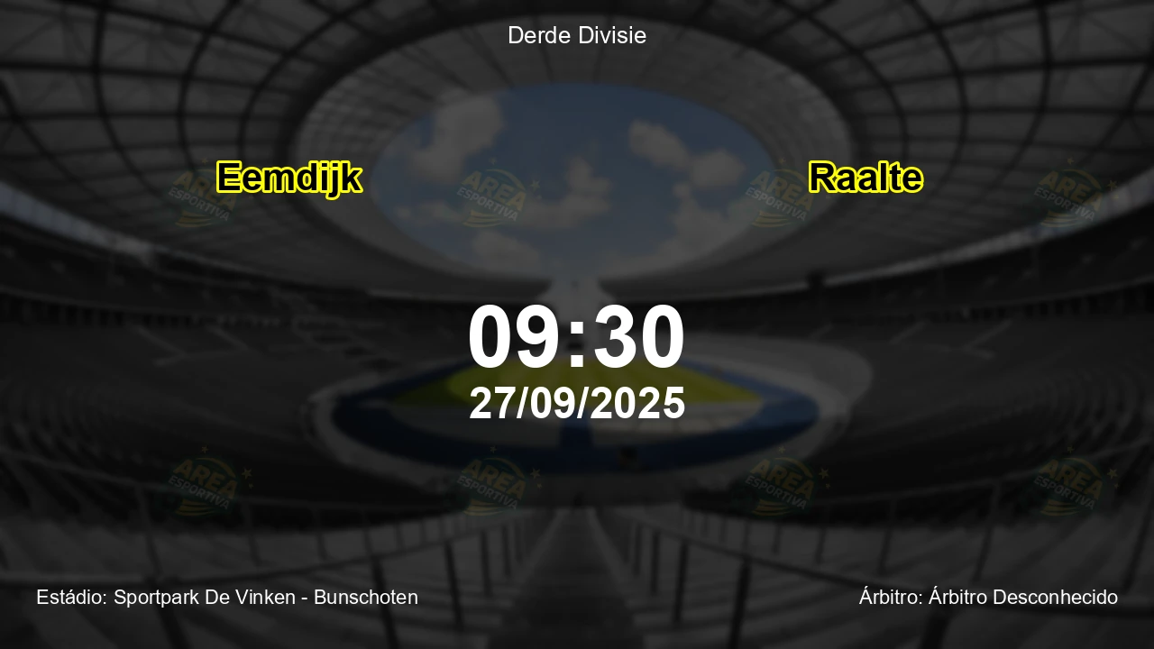 Palpite e análise do jogo Eemdijk vs Raalte pela Derde Divisie