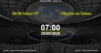Palpite e análise do jogo EG El Palmar CF vs Olimpico de Totana pela Tercera Rfef - Group 13