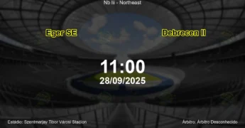 Palpite e análise do jogo Eger SE vs Debrecen II pela Nb Iii - Northeast