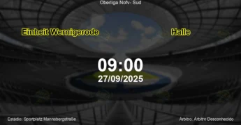 Palpite e análise do jogo Einheit Wernigerode vs Halle pela Oberliga Nofv- Sud