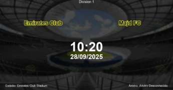 Palpite e análise do jogo Emirates Club vs Majd FC pela Division 1
