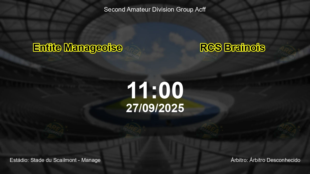 Palpite e análise do jogo Entite Manageoise vs RCS Brainois pela Second Amateur Division Group Acff