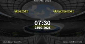 Palpite e análise do jogo Escobedo vs CD Barquereno pela Tercera Rfef - Group 3