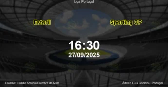 Palpite e análise do jogo Estoril vs Sporting CP pela Liga Portugal