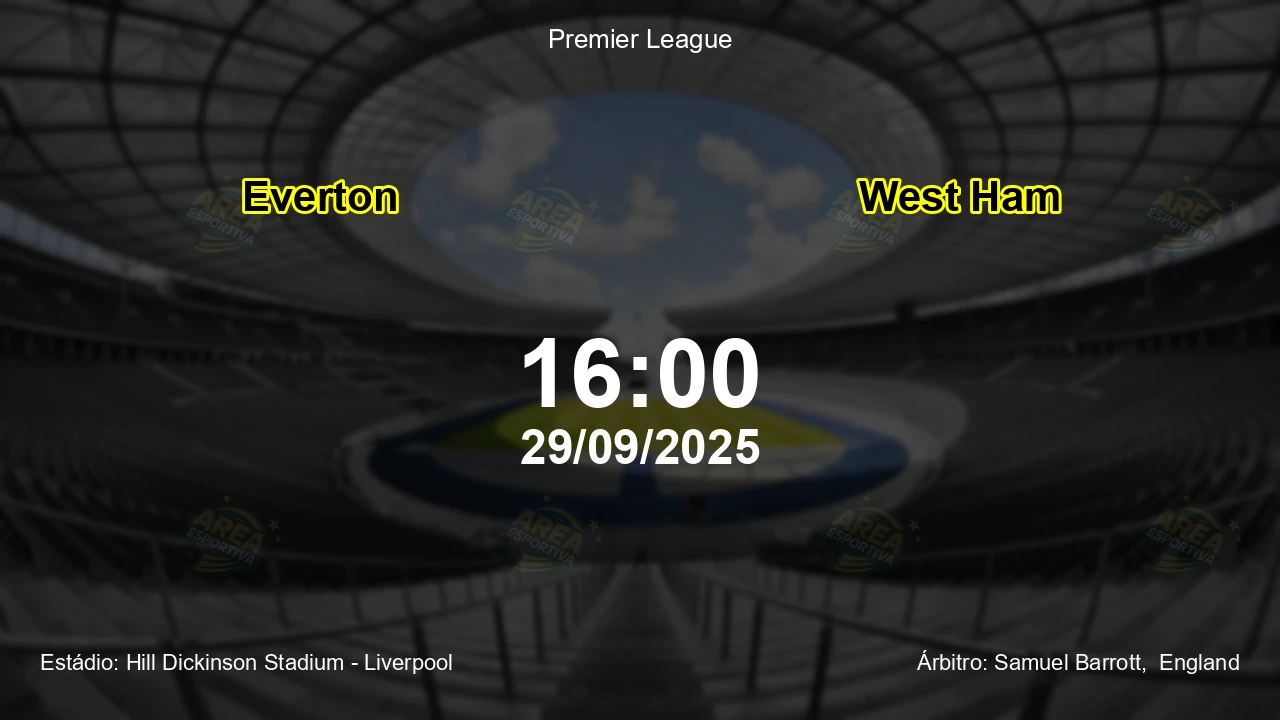 Palpite e análise do jogo Everton vs West Ham pela Premier League
