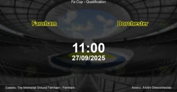 Palpite e análise do jogo Farnham vs Dorchester pela Fa Cup - Qualification