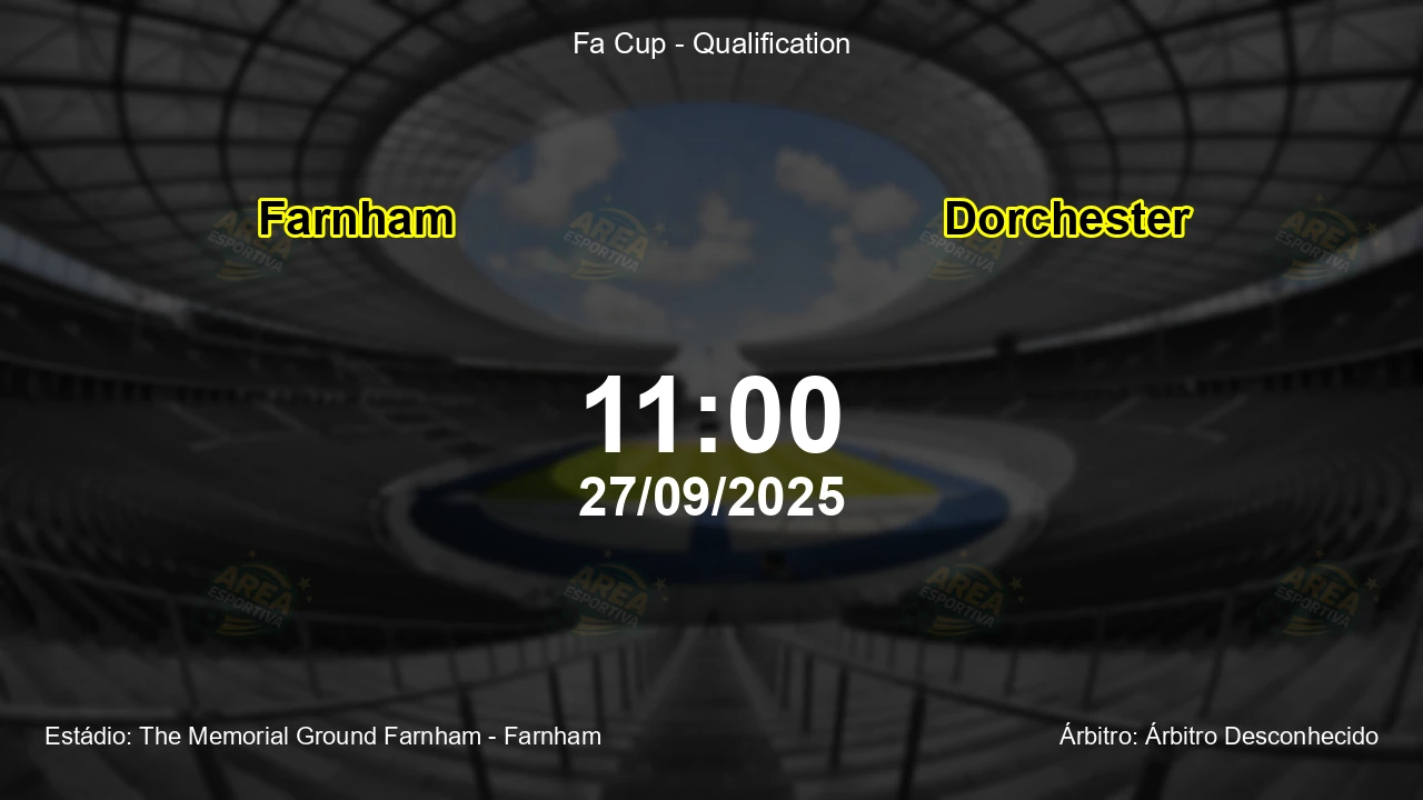 Palpite e análise do jogo Farnham vs Dorchester pela Fa Cup - Qualification