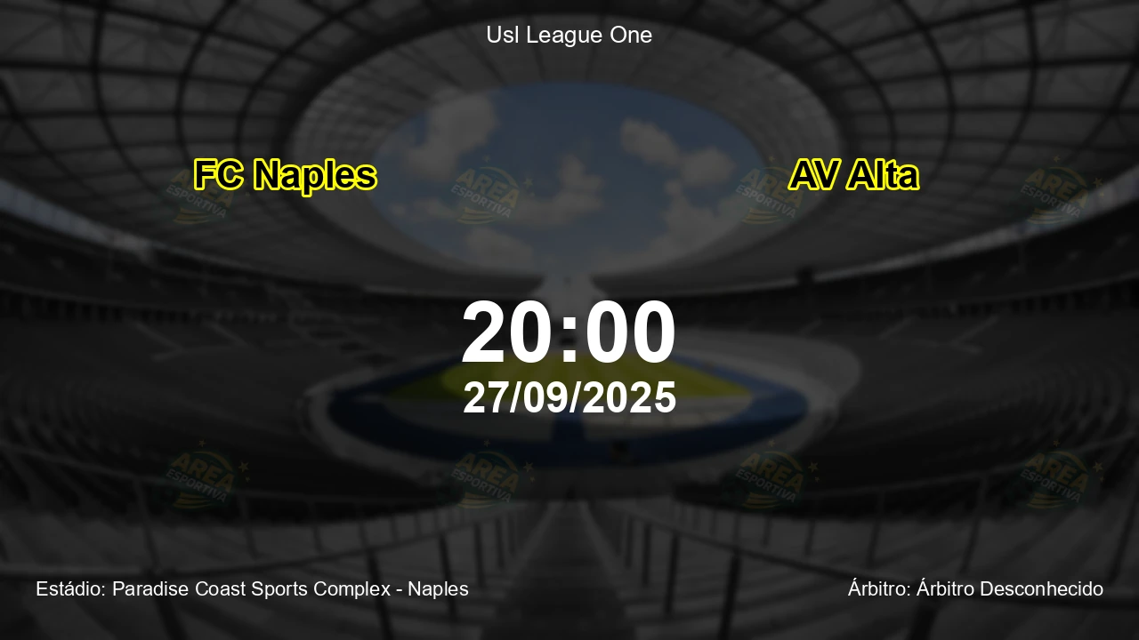 Palpite e análise do jogo FC Naples vs AV Alta pela Usl League One