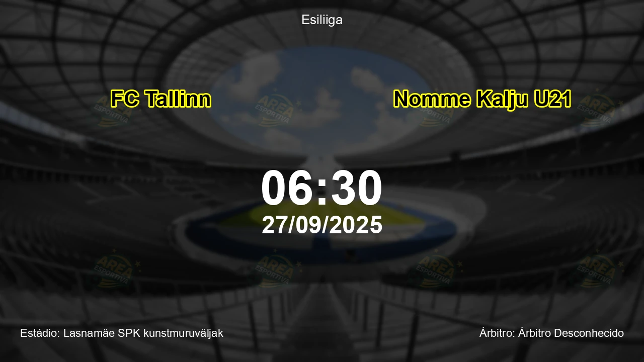 Palpite e análise do jogo FC Tallinn vs Nomme Kalju U21 pela Esiliiga