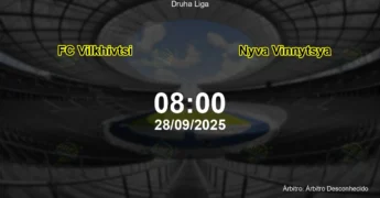 Palpite e análise do jogo FC Vilkhivtsi vs Nyva Vinnytsya pela Druha Liga