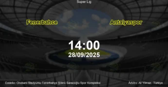 Palpite e análise do jogo Fenerbahce vs Antalyaspor pela Super Lig