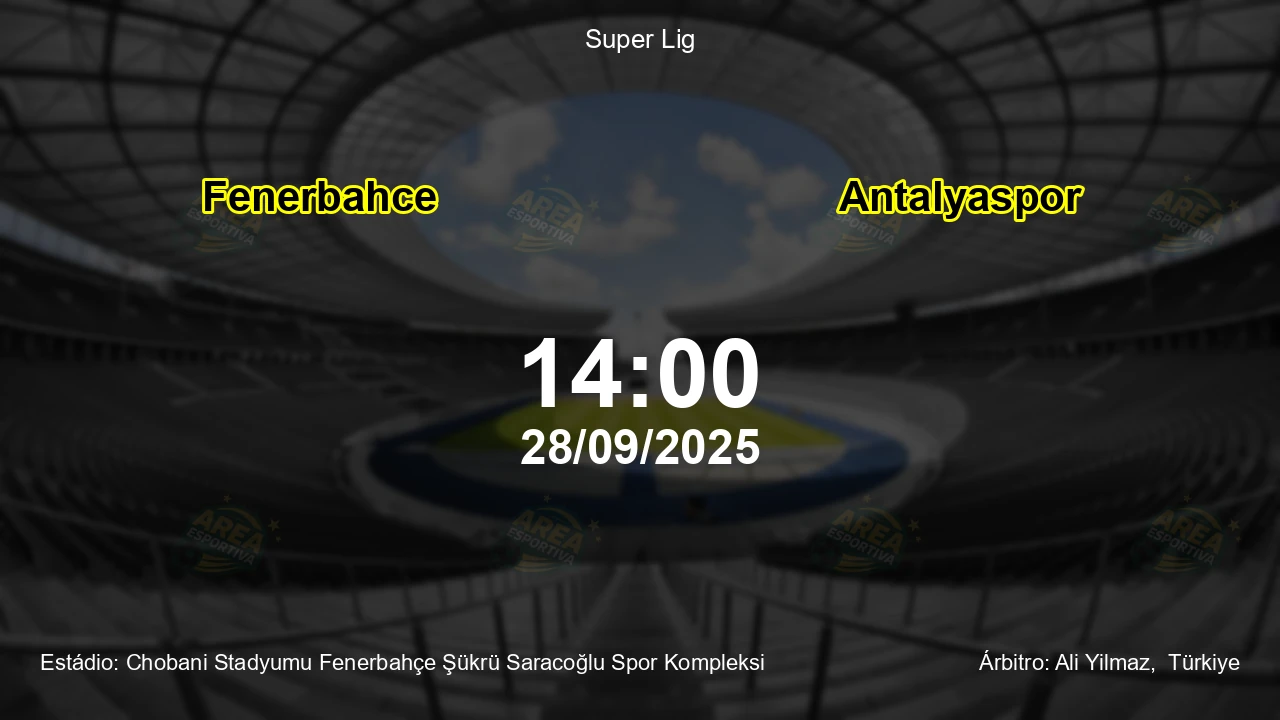 Palpite e análise do jogo Fenerbahce vs Antalyaspor pela Super Lig