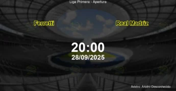 Palpite e análise do jogo Ferretti vs Real Madriz pela Liga Primera - Apertura