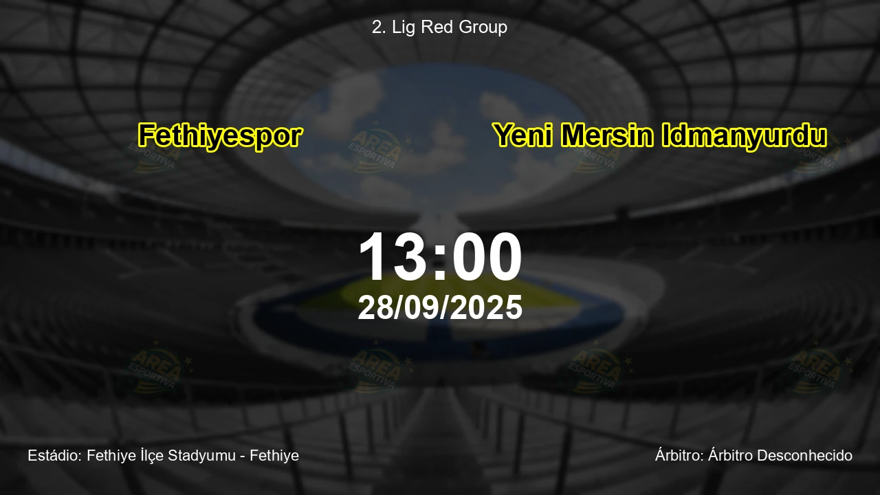 Palpite e análise do jogo Fethiyespor vs Yeni Mersin Idmanyurdu pela 2. Lig Red Group