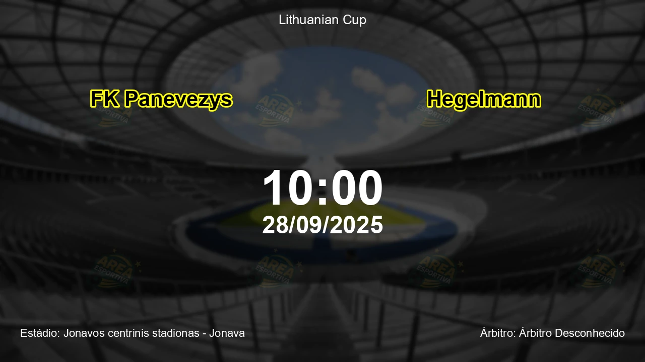 Palpite e análise do jogo FK Panevezys vs Hegelmann pela Lithuanian Cup