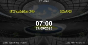 Palpite e análise do jogo FK Pardubice U19 vs Zlin U19 pela U19 League