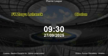 Palpite e análise do jogo FK Zorya Luhansk vs Obolon pela Premier League