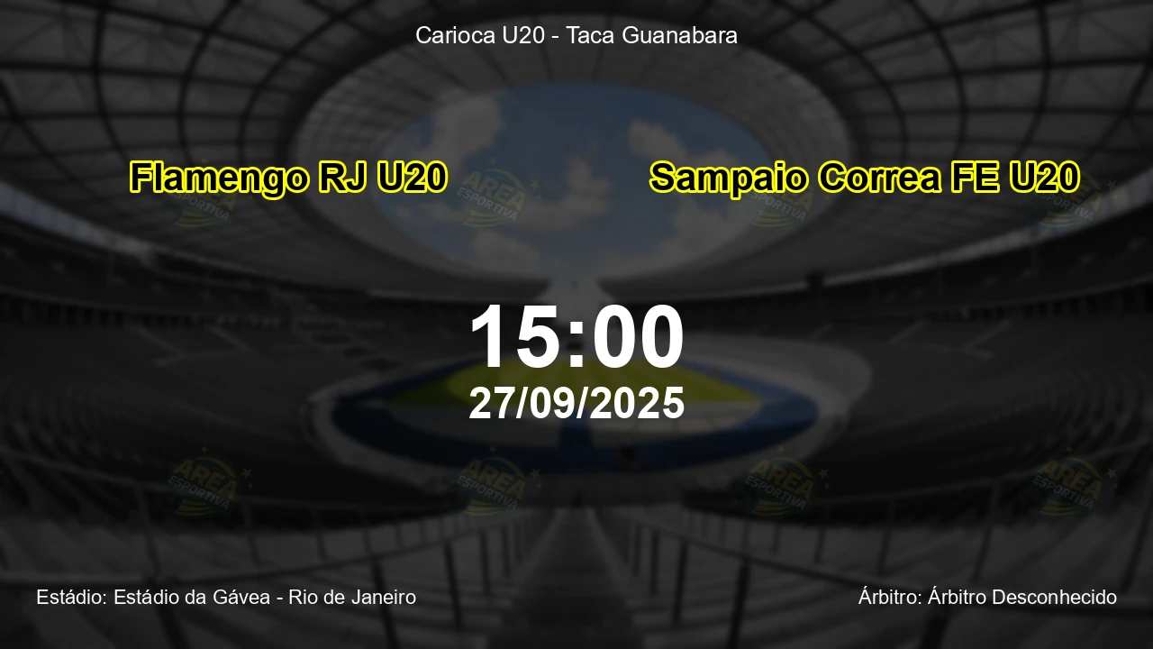 Palpite e análise do jogo Flamengo RJ U20 vs Sampaio Correa FE U20 pela Carioca U20 - Taca Guanabara