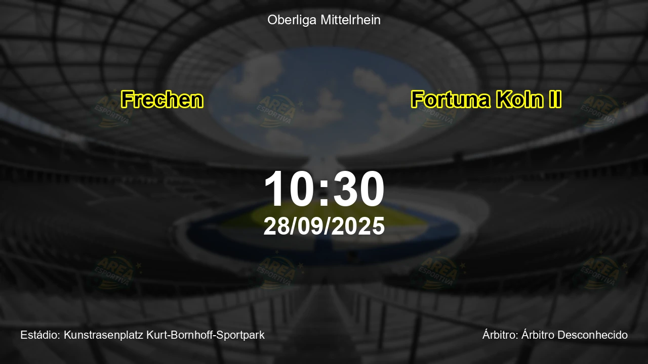 Palpite e análise do jogo Frechen vs Fortuna Koln II pela Oberliga Mittelrhein