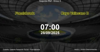 Palpite e análise do jogo Fuenlabrada vs Rayo Vallecano B pela Segunda Rfef - Group 5