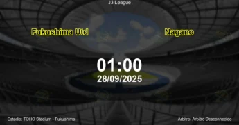Palpite e análise do jogo Fukushima Utd vs Nagano pela J3 League
