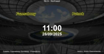 Palpite e análise do jogo Fuzesabony vs Putnok pela Nb Iii - Northeast