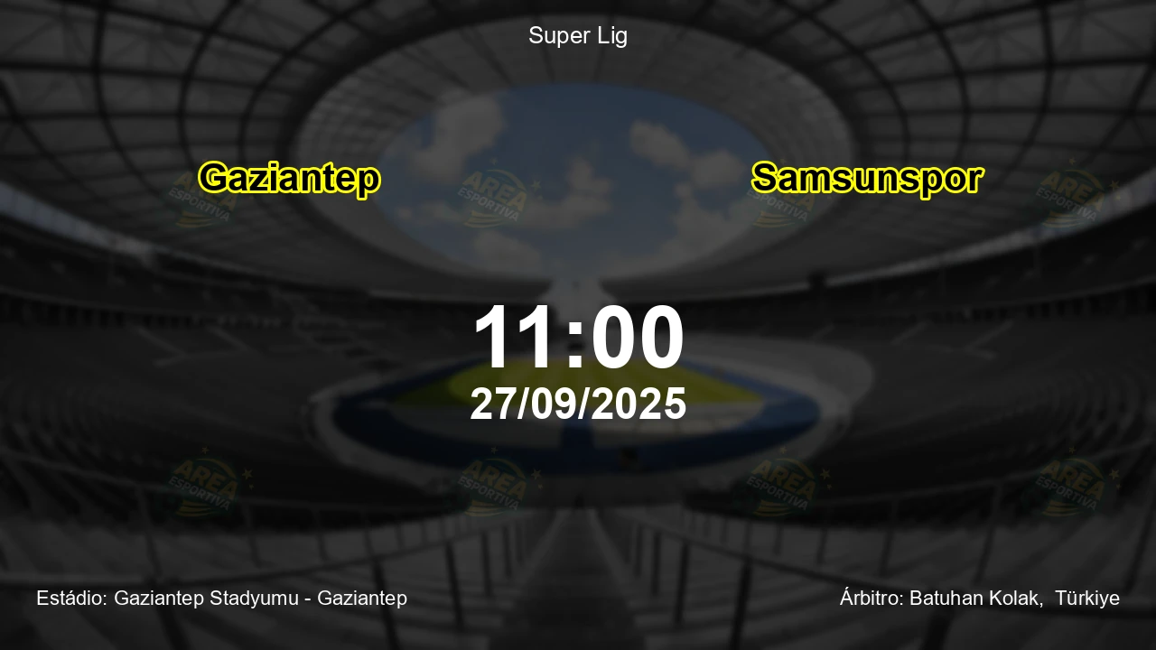 Palpite e análise do jogo Gaziantep vs Samsunspor pela Super Lig