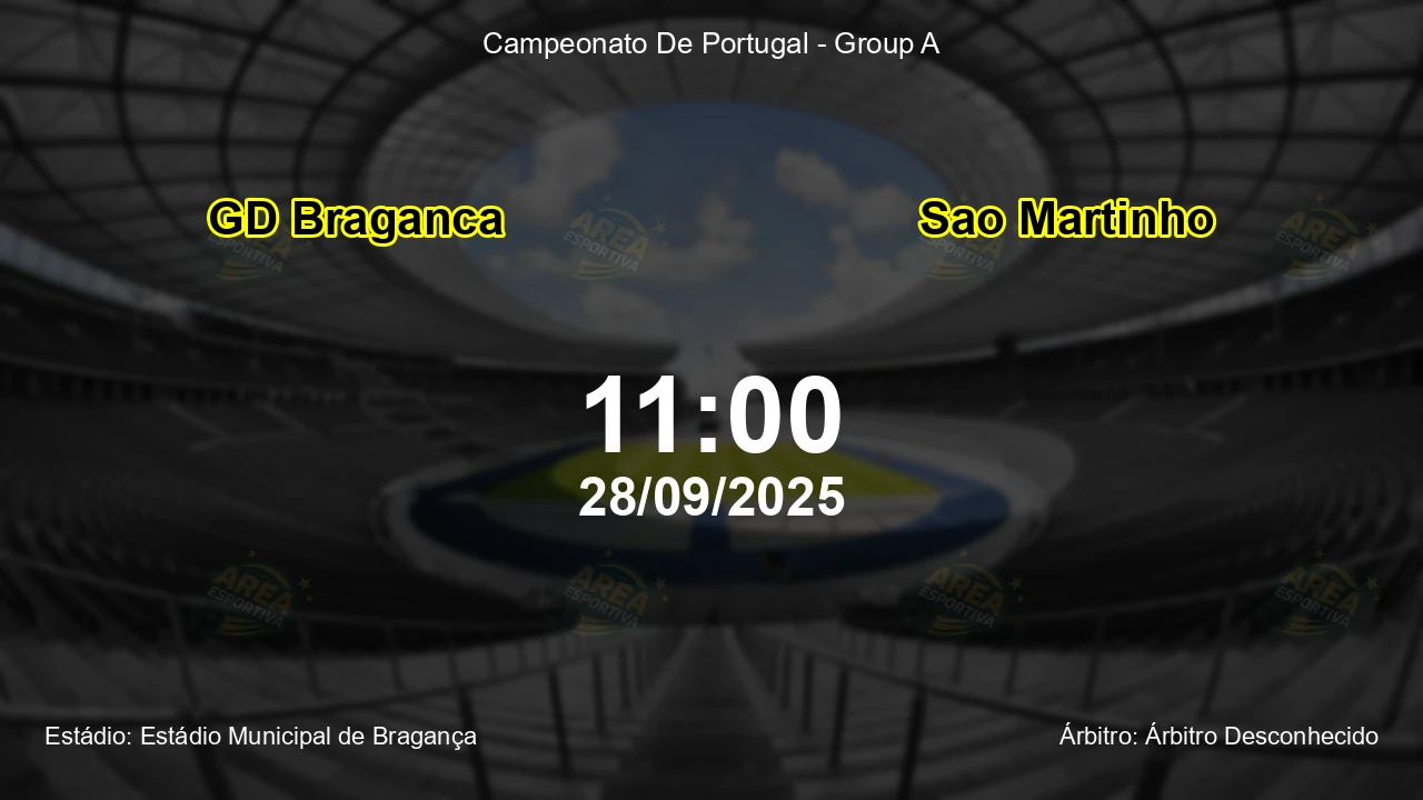 Palpite e análise do jogo GD Braganca vs Sao Martinho pela Campeonato De Portugal - Group A