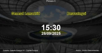 Palpite e análise do jogo General Lamadrid vs Berazategui pela Primera C