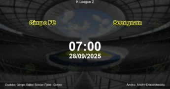 Palpite e análise do jogo Gimpo FC vs Seongnam pela K League 2