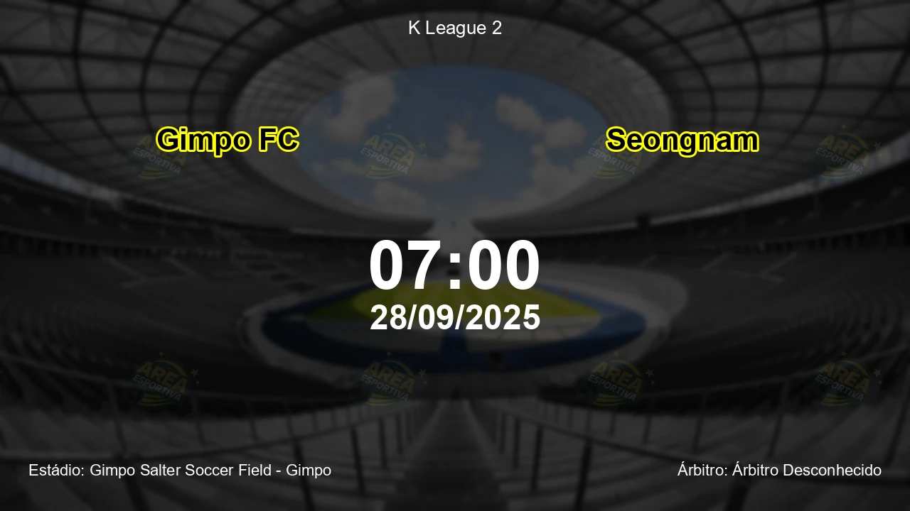 Palpite e análise do jogo Gimpo FC vs Seongnam pela K League 2