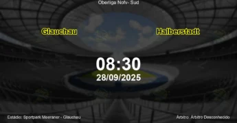 Palpite e análise do jogo Glauchau vs Halberstadt pela Oberliga Nofv- Sud