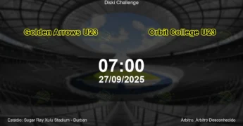 Palpite e análise do jogo Golden Arrows U23 vs Orbit College U23 pela Diski Challenge