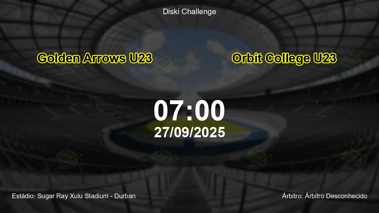Palpite e análise do jogo Golden Arrows U23 vs Orbit College U23 pela Diski Challenge