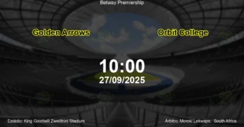 Palpite e análise do jogo Golden Arrows vs Orbit College pela Betway Premiership
