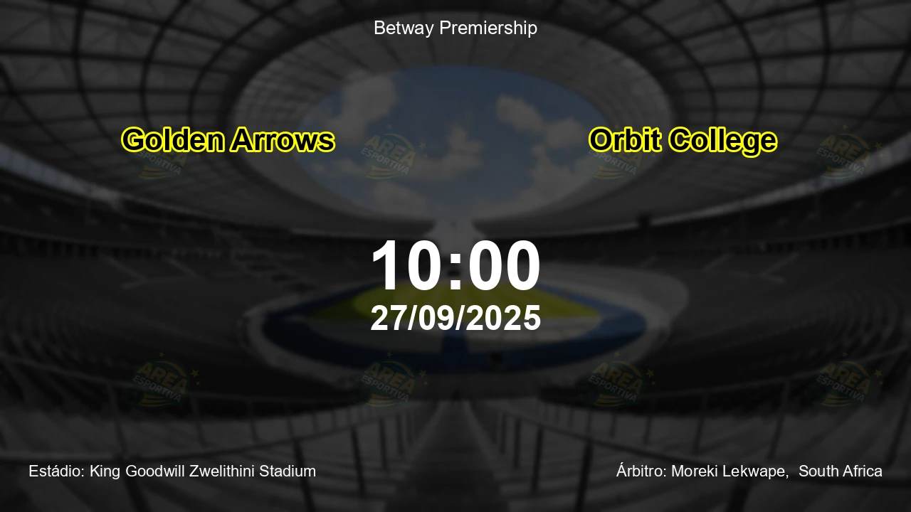 Palpite e análise do jogo Golden Arrows vs Orbit College pela Betway Premiership