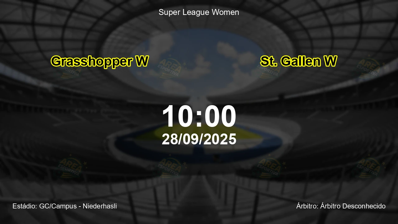 Palpite e análise do jogo Grasshopper W vs St. Gallen W pela Super League Women