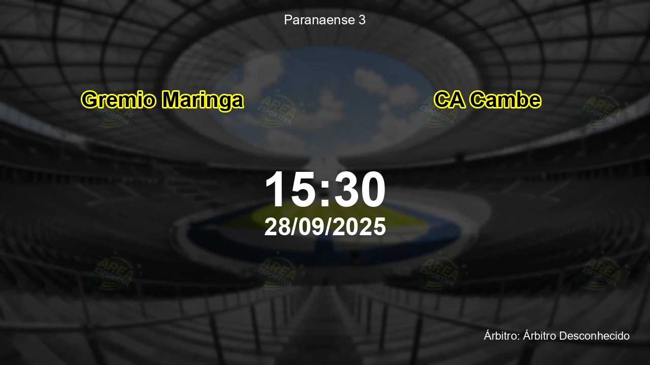 Palpite e análise do jogo Gremio Maringa vs CA Cambe pela Paranaense 3