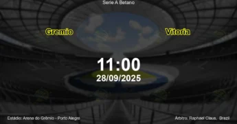 Palpite e análise do jogo Gremio vs Vitoria pela Serie A Betano